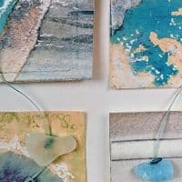 Turquoise 8 Wave Form |Coastal Artwork | Lucinda Button