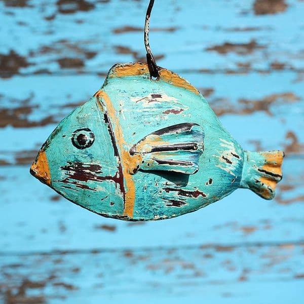 Turquoise Iron Fish by the Shoeless Joe Co.
