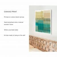 Turquoise & Yellow Coastal Abstract | Large Canvas Print | Flora Kouta