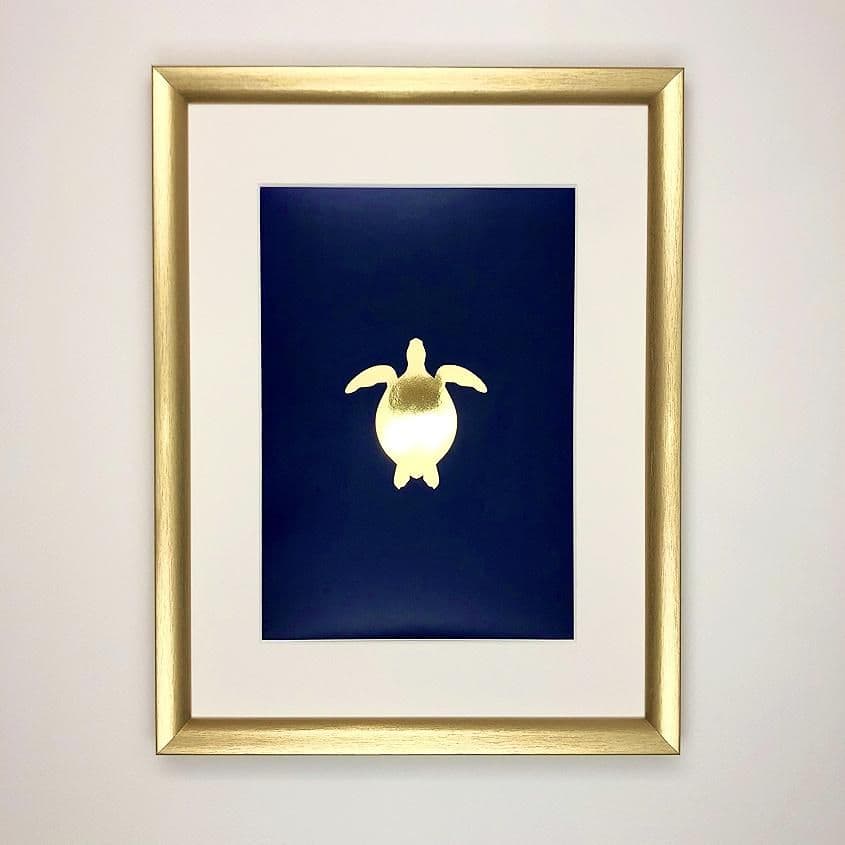 Turtle Gold Foil Print Metallic Art Print Nichol Foster