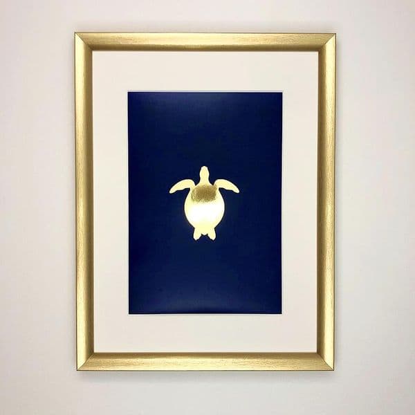 Turtle Gold Foil Print | Metallic Art Print | Nichol Foster