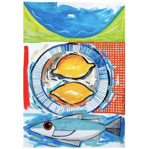 Two Lemons and Sea Bass - print