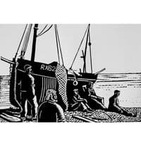 Waiting on the Tide | Linocut | Lino Print