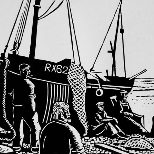 Waiting on the Tide | Linocut | Lino Print