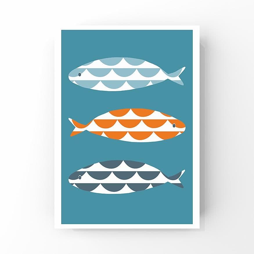 Wave Fish – A4 Print