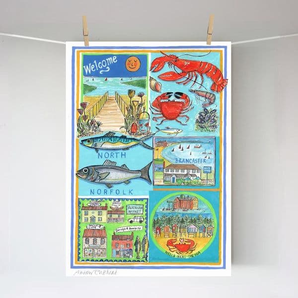 Welcome to North Norfolk Print | A3 Art Print | Andrew Ruffhead