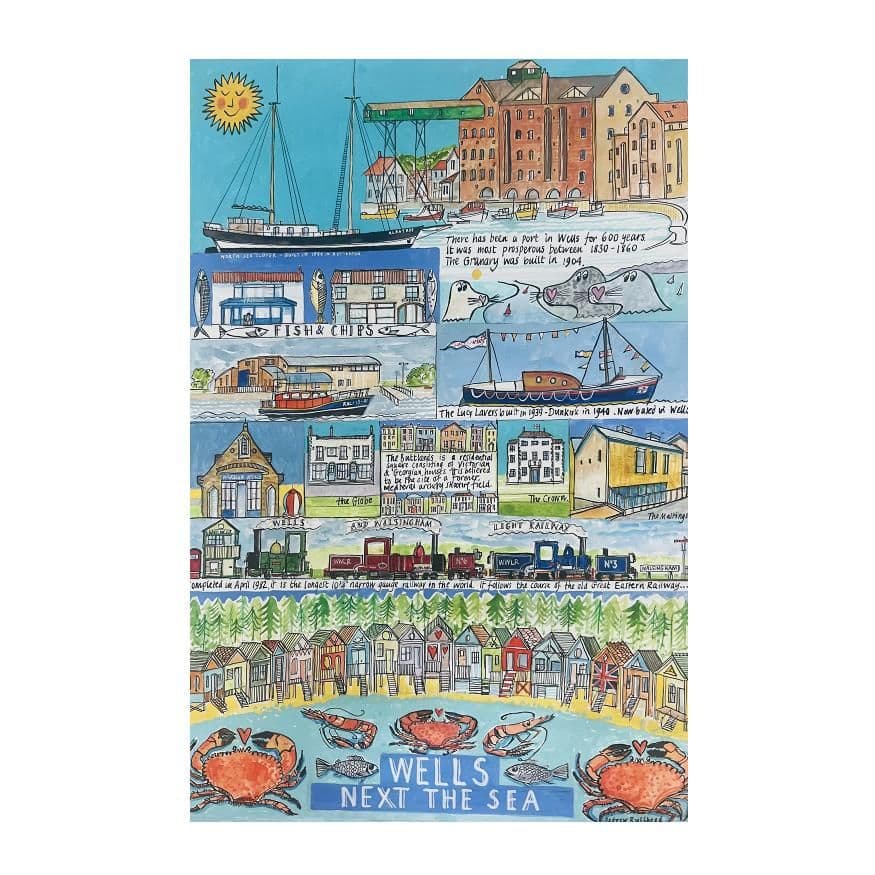 Wells next the Sea Print | A3 Art Print | Andrew Ruffhead