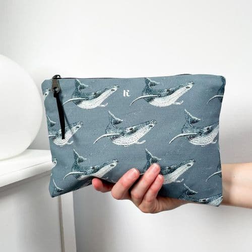 Whale Makeup Pouch Bag - Blue