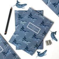 Whale Pattern A5 Notebook | Kelsey Emblow