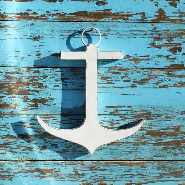 White Anchor Wall Hanging | Recycled Steel Anchor