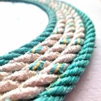 White & Green Recycled Fishing Rope Mirror | Wall Mirror | Rachel White