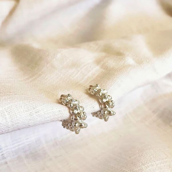 Whitewater Huggy Hoop Earrings| Silver Stud Earrings |Sarah Adams