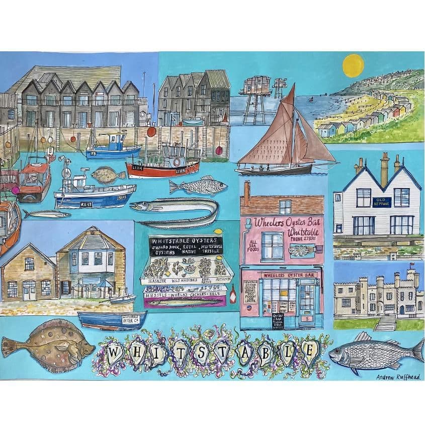 Whitstable Drawing Whitstable Kent | A3 Print | Andrew Ruffhead