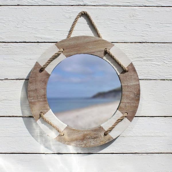 Wooden Lifebuoy Mirror