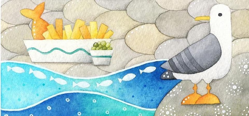 Coastal art print by Louise Stocker