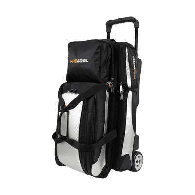 PRO BOWL DELUXE 3-BALL ROLLER BLACK/CARBON SILVER Bowling Bag