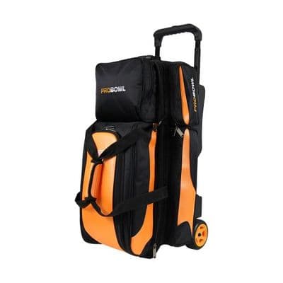 PROBOWL DELUXE 3-BALL ROLLER BLACK/CARBON ORANGE Bowling Bag