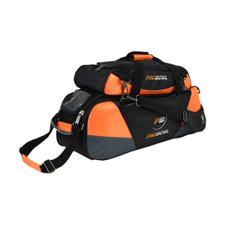 PROBOWL DELUXE 3-BALL TOTE DLX W/ SHOE BAG BLACK/CARBON ORANGE Bowling Bag