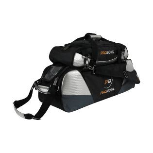 PROBOWL DELUXE 3-BALL TOTE W/ SHOE BAG BLACK/CARBON SILVER Bowling Bag