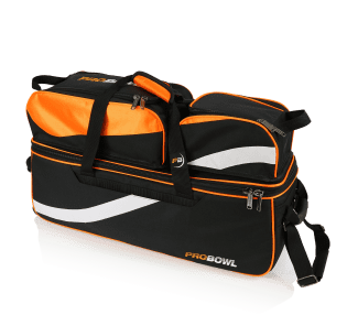 PROBOWL TRIPLE TOTE DLX W/ SHOE BAG BLACK/ORANGE Bowling Bag