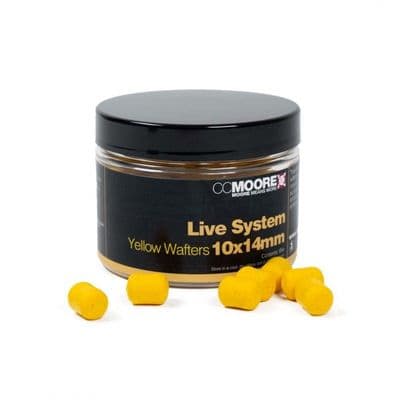 CC Moore Live System Yellow Dumbell Wafters 10 x 14mm (65 Baits)