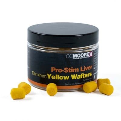 CC Moore Pro-Stim Liver Yellow Dumbell Wafters 10 x 14mm (65 Baits)