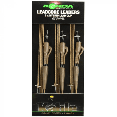 Korda Kable Leadcore Leader Hybrid Lead Clip QC Swivel 1m
