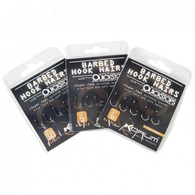 KORUM BARBED HOOKHAIRS WITH QUICKSTOPS (10)