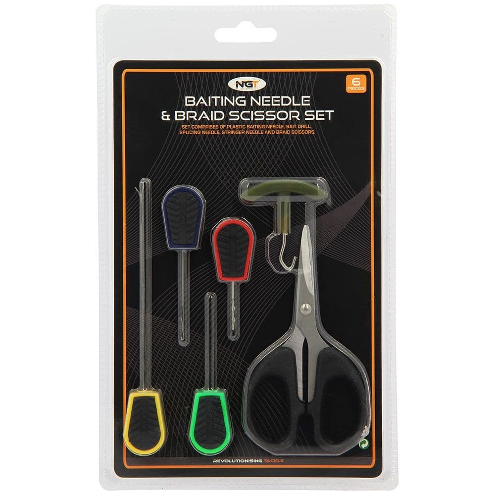 NGT 6pc Baiting Needle & Scissors Set