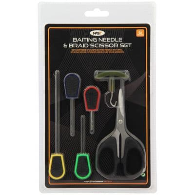 NGT 6pc Baiting Needle & Scissors Set
