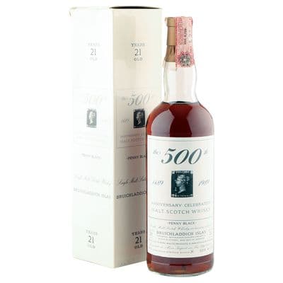 Bruichladdich 21 Year Old, Moon Import, Penny Black 500th Anniversary