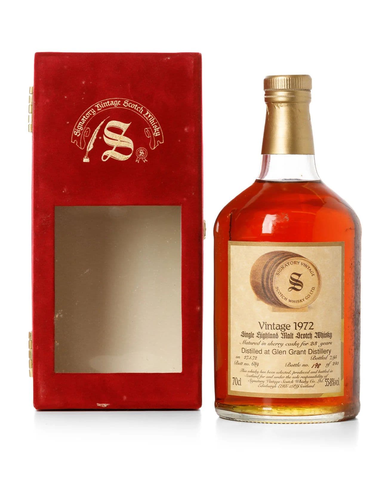 Glen Grant 1972 23 Year Old Signatory Vintage 1995 Bottling with Case
