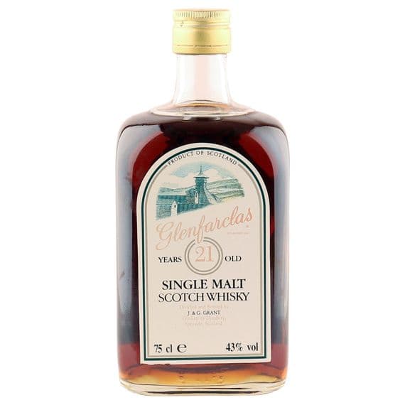 Glenfarclas 21 Year Old, Eighties Square Dumpy | The Whisky Vault