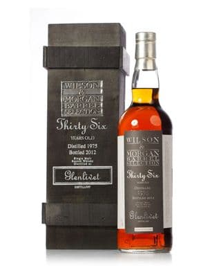 Glenlivet 1975 36 Year Old, Wilson & Morgan Barrel Selection 2012 Bottling with Wooden Box
