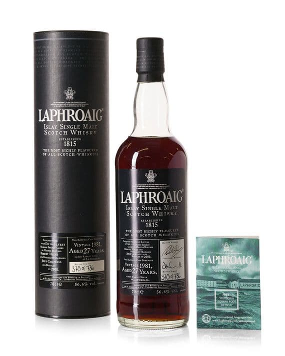 Laphroaig 1981 27 Year Old, Oloroso Sherry Cask 2008 Bottling with Tube | The Whisky Vault