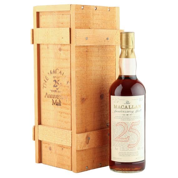 Macallan 1957 25 Year Old Anniversary Malt for UK Market with Wooden Box | The Whisky Vault