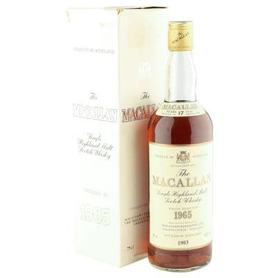 Macallan 1965 17 Year Old, Rare UK 1983 Bottling with Box