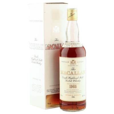 Macallan 1965 18 Year Old, Vintage UK 1984 Bottling with Box