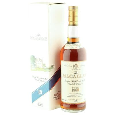 Macallan 1968 18 Year Old, Vintage UK 1987 Bottling with Box