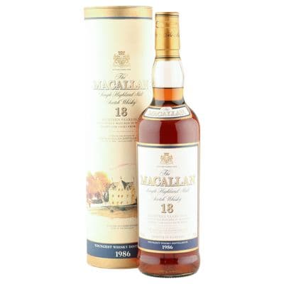 Macallan 1986 18 Year Old with Tube
