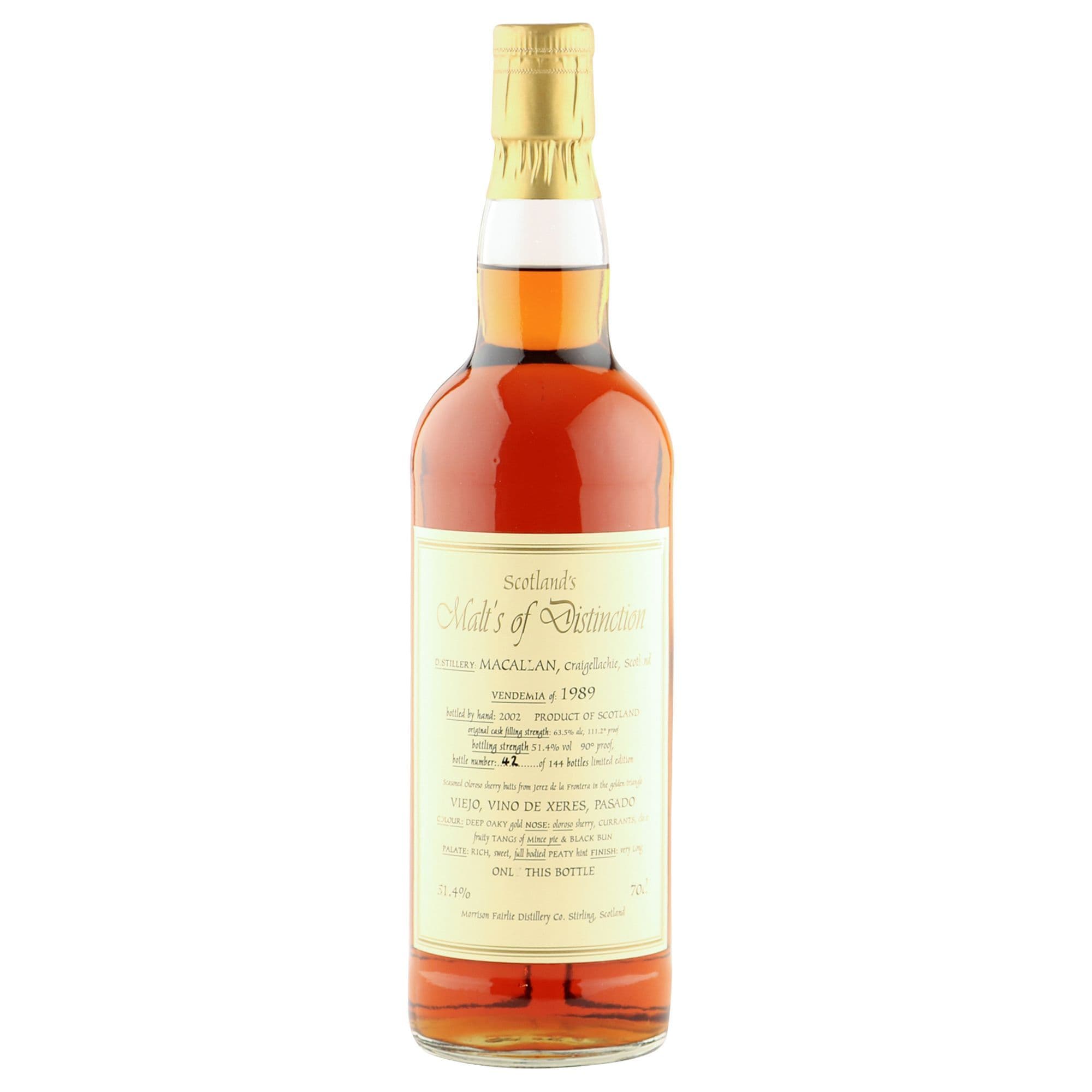 Macallan 1989 Scotlands Malts of Distinction 2002 Single Cask Bottling