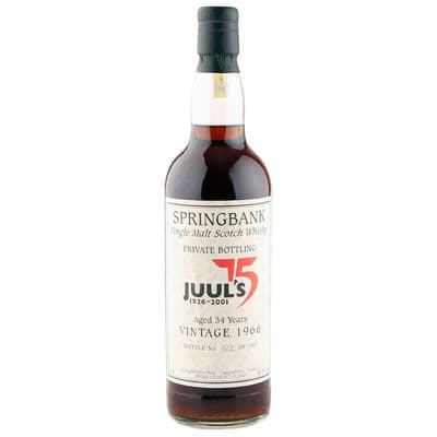 Springbank 1966 34 Year Old, Juul's 75th Anniversary 2001 Bottling