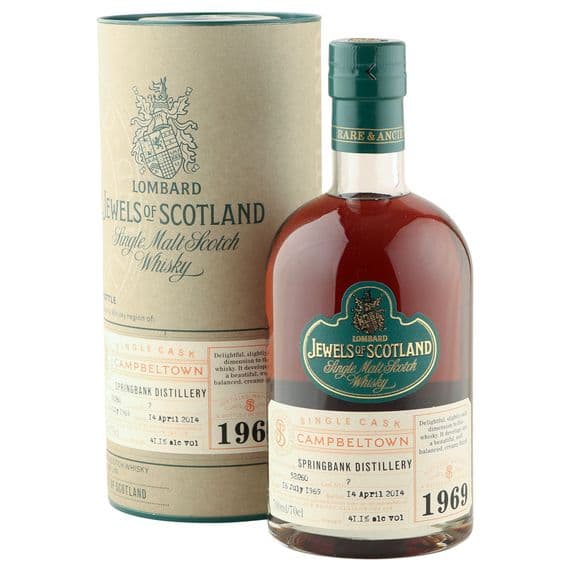 Springbank 1969 44 Year Old, Lombard Jewels of Scotland 2014 Bottling with Tube | The Whisky Vault