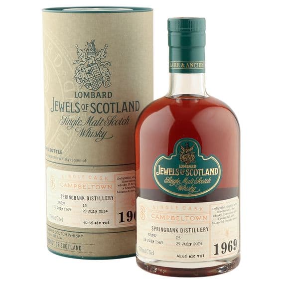 Springbank 1969 45 Year Old, Lombard Jewels of Scotland 2014 Bottling with Tube | The Whisky Vault