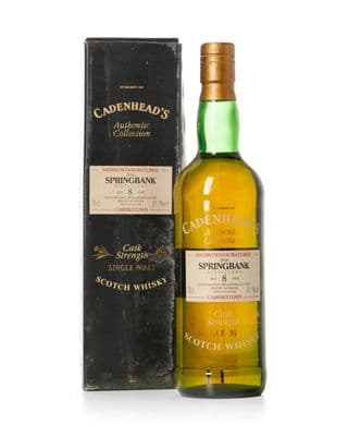 Springbank 1985 8 Year Old, Cadenhead's 1994 Bottling with Box