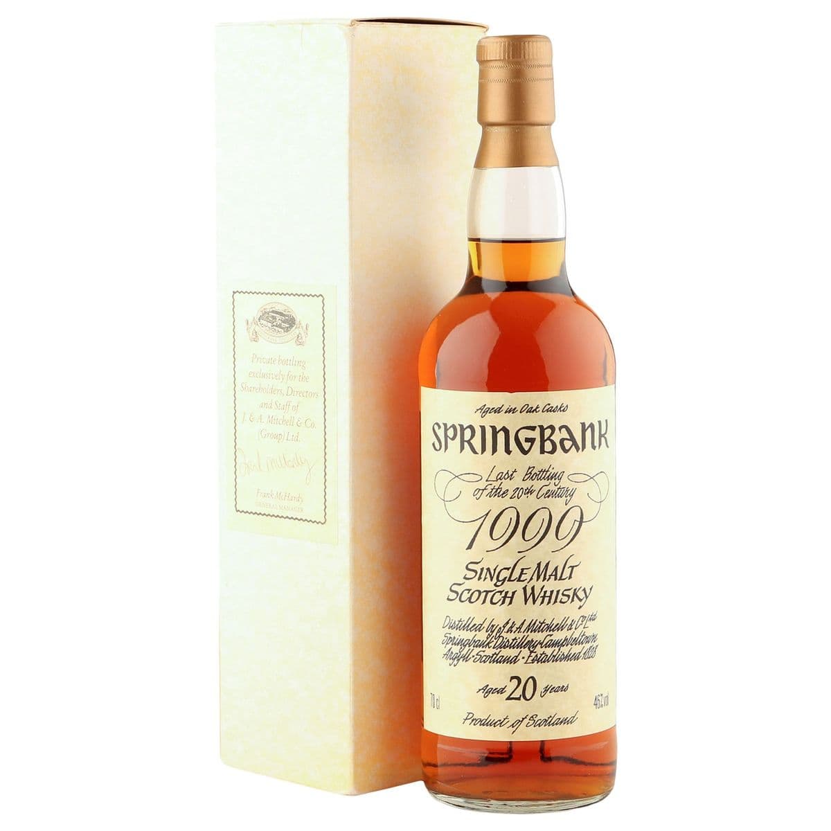 Springbank 20 Year Old, Last Bottling of the 20th Century The Whisky Vault
