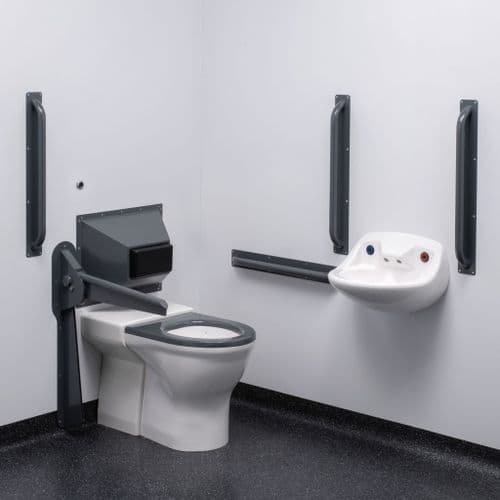 Anti-Ligature Doc M WC Pack With Extension Box - Infra Red Flush, Grey