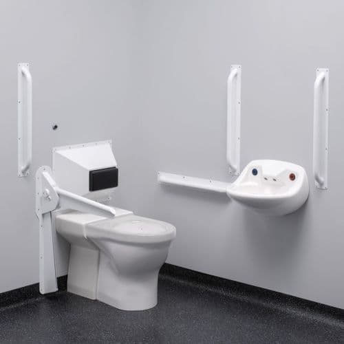 Anti-Ligature Doc M WC Pack With Extension Box - Infra Red Flush, White