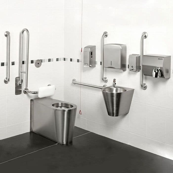 Armourlight Vandal Resistant Back to Wall Doc M Disabled Toilet Pack
