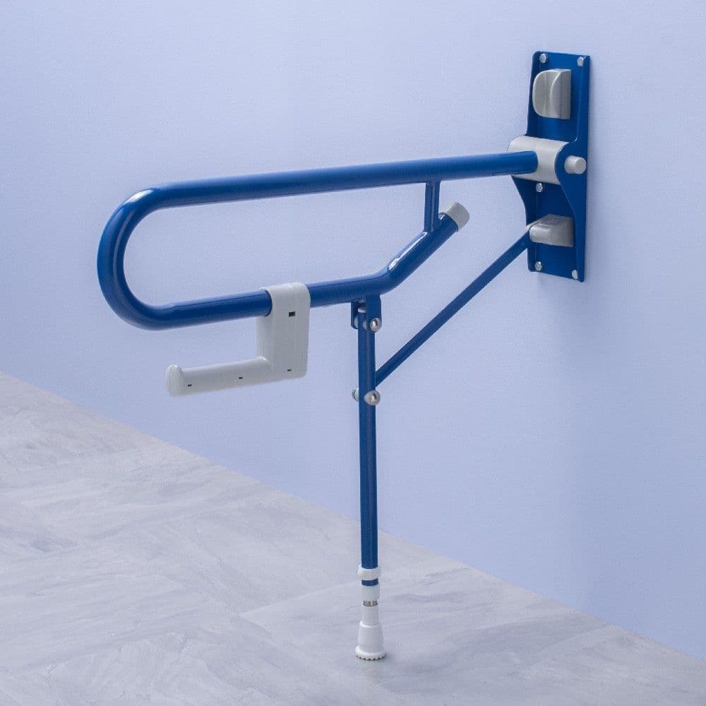 Bariatric Fold-Up Support Arm with Leg - Blue